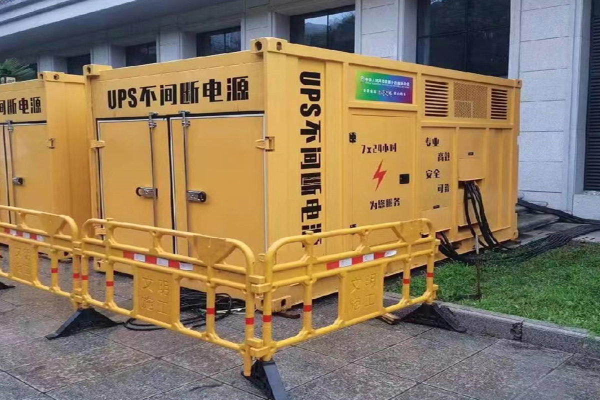 宁国发电机租赁施工现场